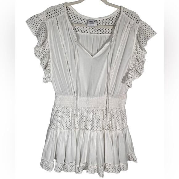 Misa Los Angeles Sarika Mini Dress White Ivory Size Medium - Picture 2 of 16